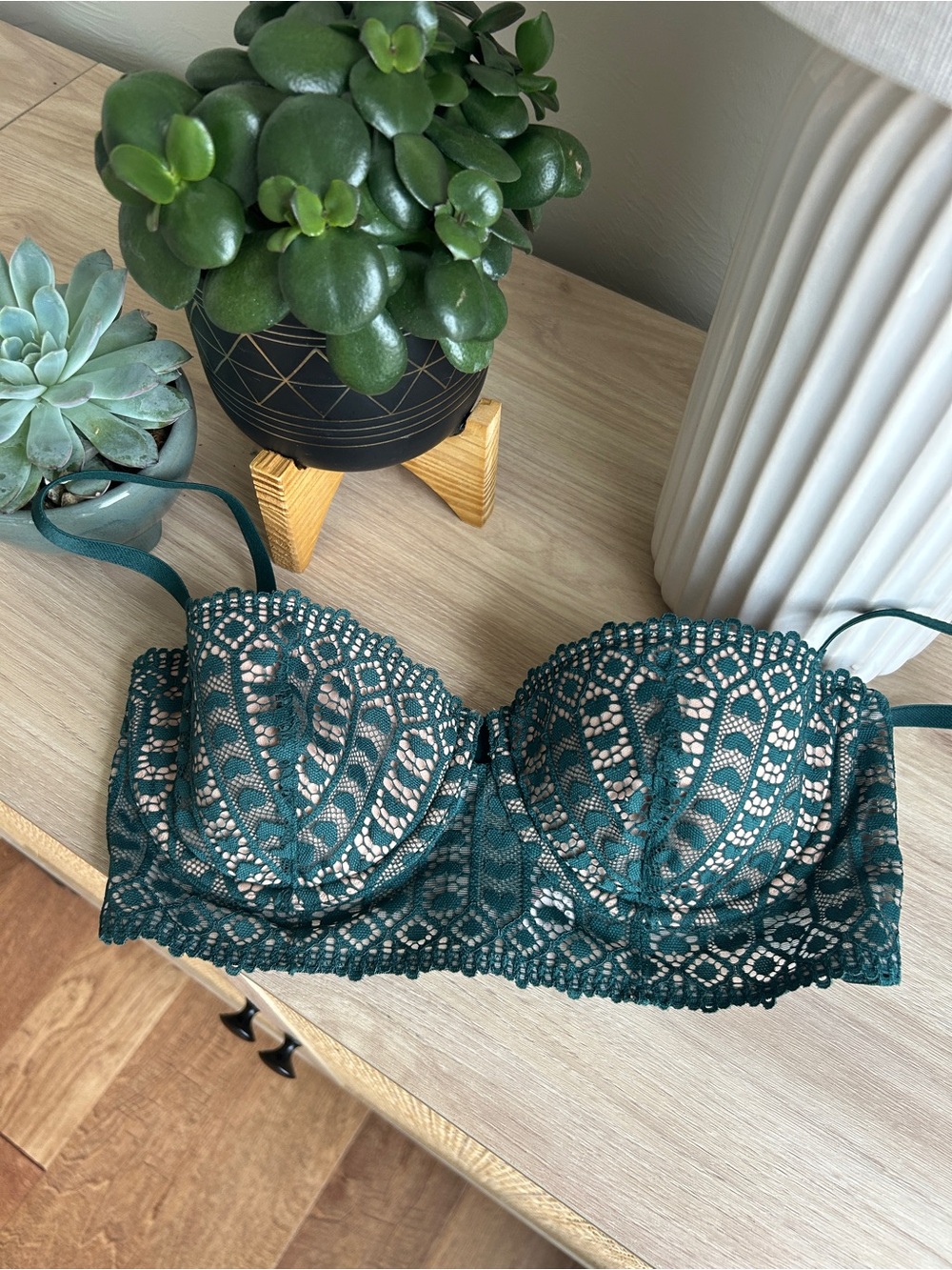 Adore Me Emerald Lace Balconette Bra
